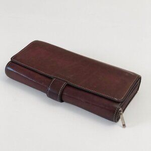 VOICE Italian Red Leather Bi-Fold Snap Wallet